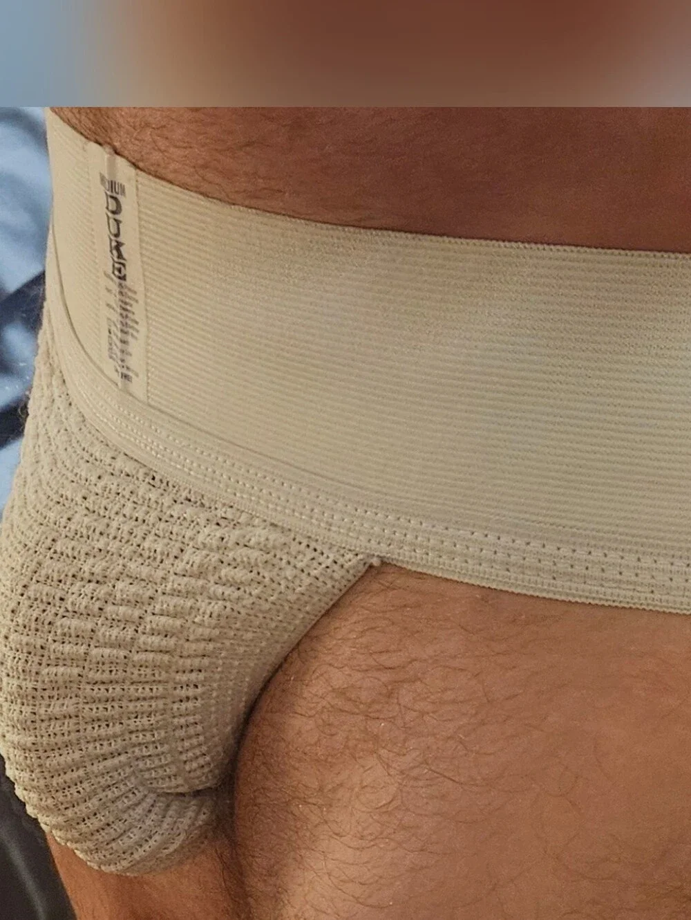 DUKE Men’s White Athletic Jockstrap with Waffle Mesh Pouch